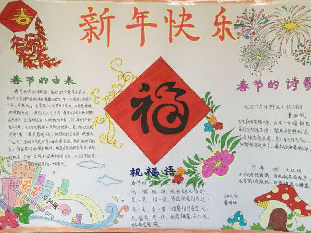关于春节的小学生手抄报该怎么写？