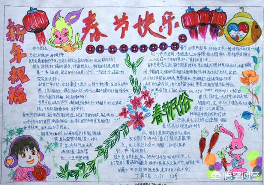 关于春节的小学生手抄报该怎么写？